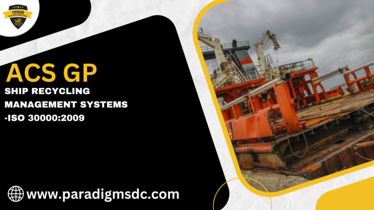 Ship recycling management systems – ISO 30000:2009